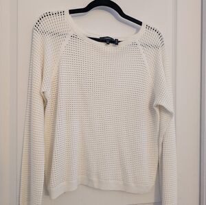 Theory White Mech Top Sweater